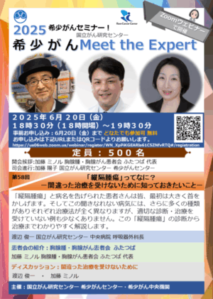 2025希少がんセミナー【希少がんMeet the Expert】第58回開催のお知らせ @ Zoomウェビナー